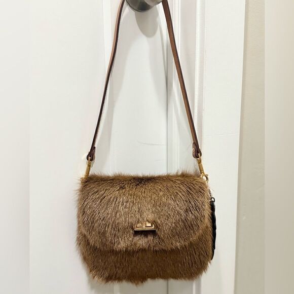 Laurie's Collection Handbags - Handmade Natural Hair On Goat-hide Shoulder Bag, Goatskin Crossbody & Free Gift